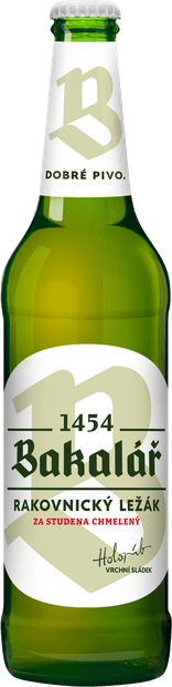 Fľaša piva Bakalář Rakovnický ležiak